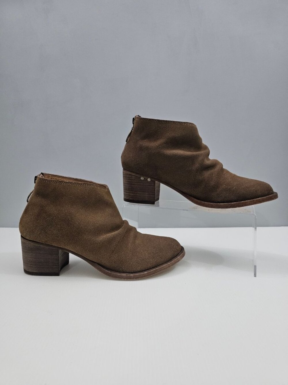Beek Eaglet Ankle Boot Womens 8 Brown Suede Leather Western Slouchy Block Heel - Picture 3 of 15